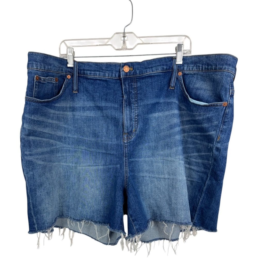 Madewell high-rise denim shorts raw hem Plus size 37